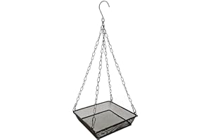 WOWARE Hanging Bird Feeder Tray Platform Metal Mesh Seed Tray for Bird Feeding Outdoor Garden Decoration for Backyard Attracting Wildbirds