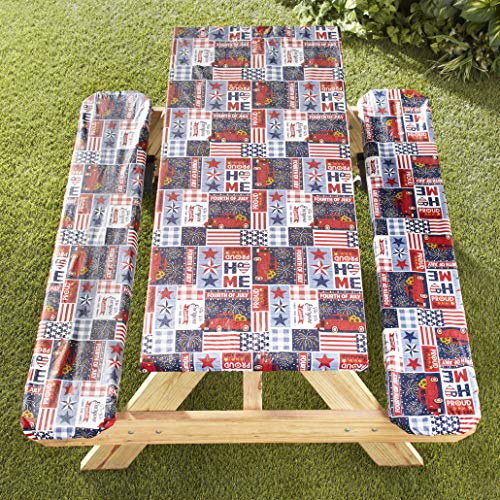 The Lakeside Collection Picnic Table and Bench Seat Covers with Elastic