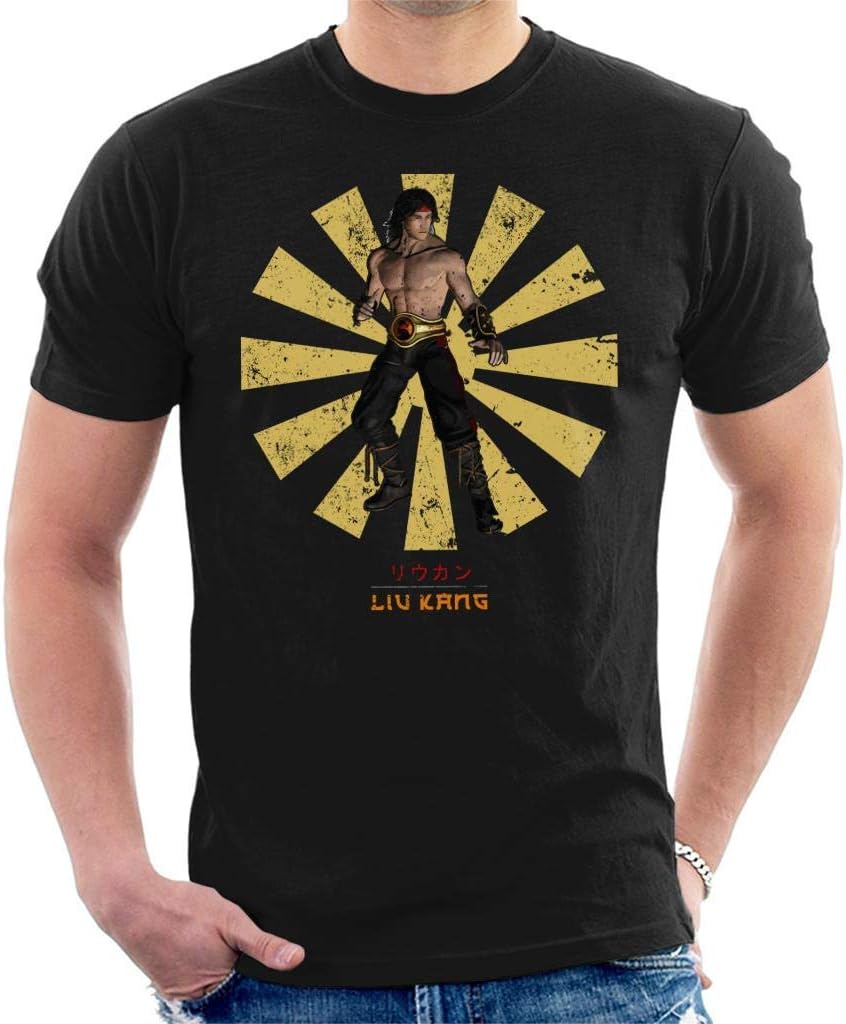 SHGNKSG Liu Kang Retro Japanese Mortal Kombat Men's T-Shirt