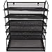Desk Organizer Tray - Letter Tray in Black Metal Mesh for Organizing Files, Papers, Bills, Folders, Letters, Binders, and More. Desktop Paper Tray Rack for Home, Office, or School ... (6 Tier)