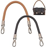 PH PandHall 2pcs Braided Purse Straps, 2 Colors 16 Inch PU Leather Handbag Handles Short Handbag Strap Replacement Handles with Gunmetal Lobster Clasp for DIY Underarm Bag Shoulder Bag Handbag Tote