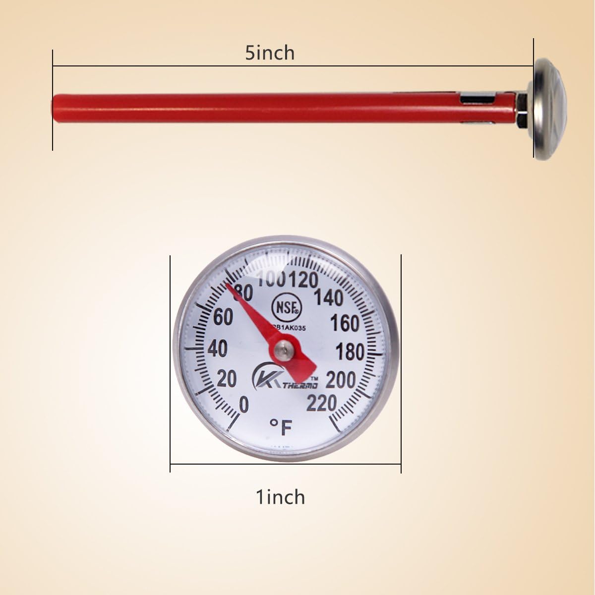 KT THERMO Instant Read 1-Inch Dial Thermometer,Best For The Coffee Drinks,Chocolate Milk Foam: Kitchen & Dining