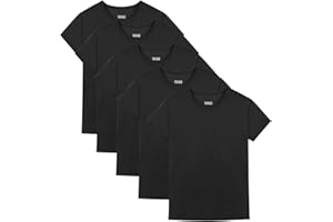 Juephe 5 Pack Boys/Kids/Teens Quick Dry Shirts Mesh Moisture Wicking Active Athletic Performance T-Shirts(Age 4-18Y)