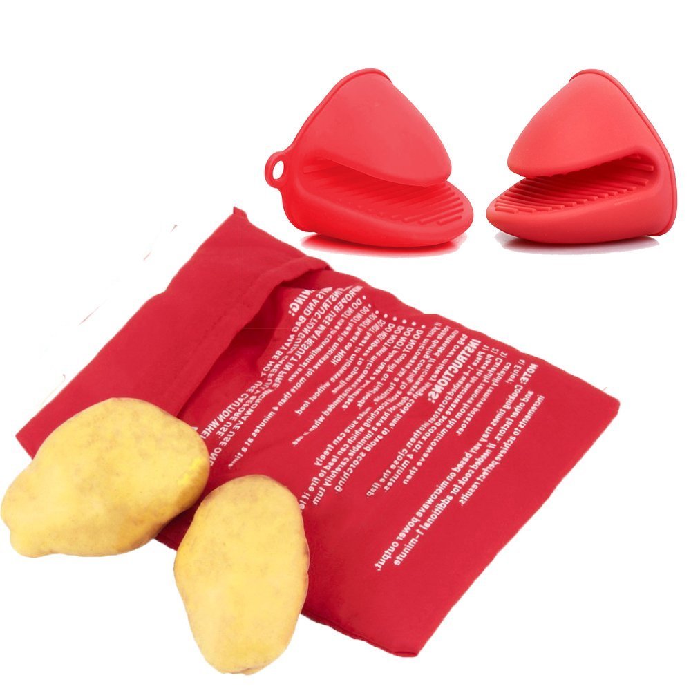 zaquarius 2 pcs microondas bolsa de patatas y silicona Pot Holder ...