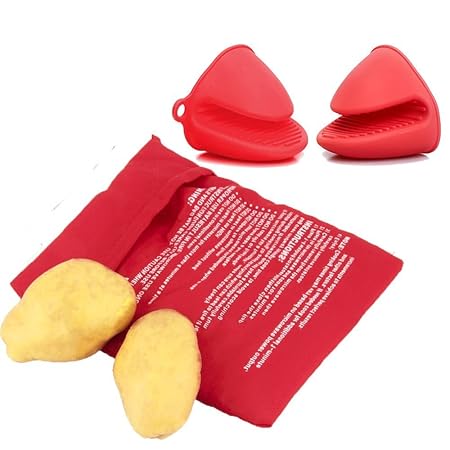 zaquarius 2 pcs microondas bolsa de patatas y silicona Pot Holder ...