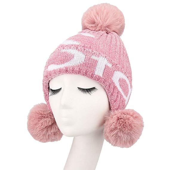 pink hat with ear flaps