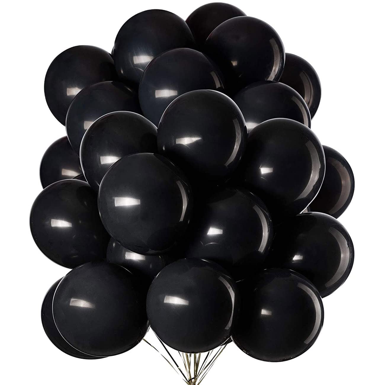 50pcs 12inch Black Latex Helium Balloons for Party Decorations