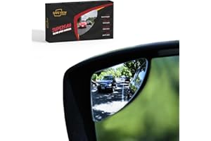 Superfan Blind Spot Mirrors for Cars by Safe View Company – Real Convex Glass for Clear Wide Angle Vision – Safer Lane Changes, Easy Stick-On, Weatherproof & Long Lasting Durability