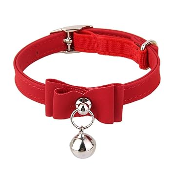 Newlly Adjustable Pet Kitten Cat Safety Collar Bell Buckle Neck (RED)