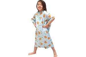 3 Pack - Pedatric IV Gown, Woven, 100% Polyester, Lazy Lion Blue Background (4 to 6 Year Old)