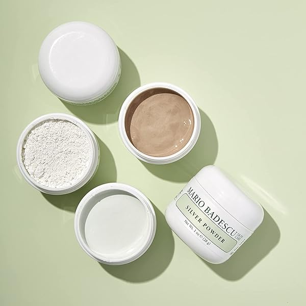 MARIO BADESCU SILVER POWDER, SKIN CARE FACIAL PORE CLEANSING MASK WITH KAOLIN CLAY & ZINC OXIDE, 0.56 OZ