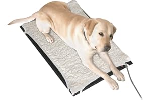 FARM INNOVATORS INC. Farm Innovators HM-80M 17 x 24 Inch Plastic Heated Pet Mat with Fleece Cover and Heavy Duty Anti Chew Cord Protector for Dogs, Cats, and More, 70 Watt