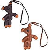 CCDANSIYUCR 2 Pcs Brown Bear Bag Charm, Kawaii Teddy Keyring for Women, Cute PU Leather Bag Accessories for Purse Backpack Handbag, Fashion Keychain Pendant Gift for Girls