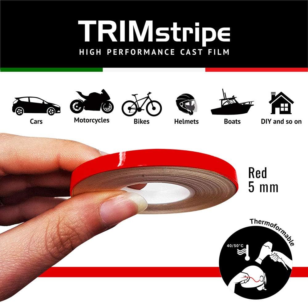 4R Quattroerre.it 10467 Trim Stripes Adhesive Strips for Cars Red, 5 mm x 10 mt, 5 mm x 1000 cm - Image 3