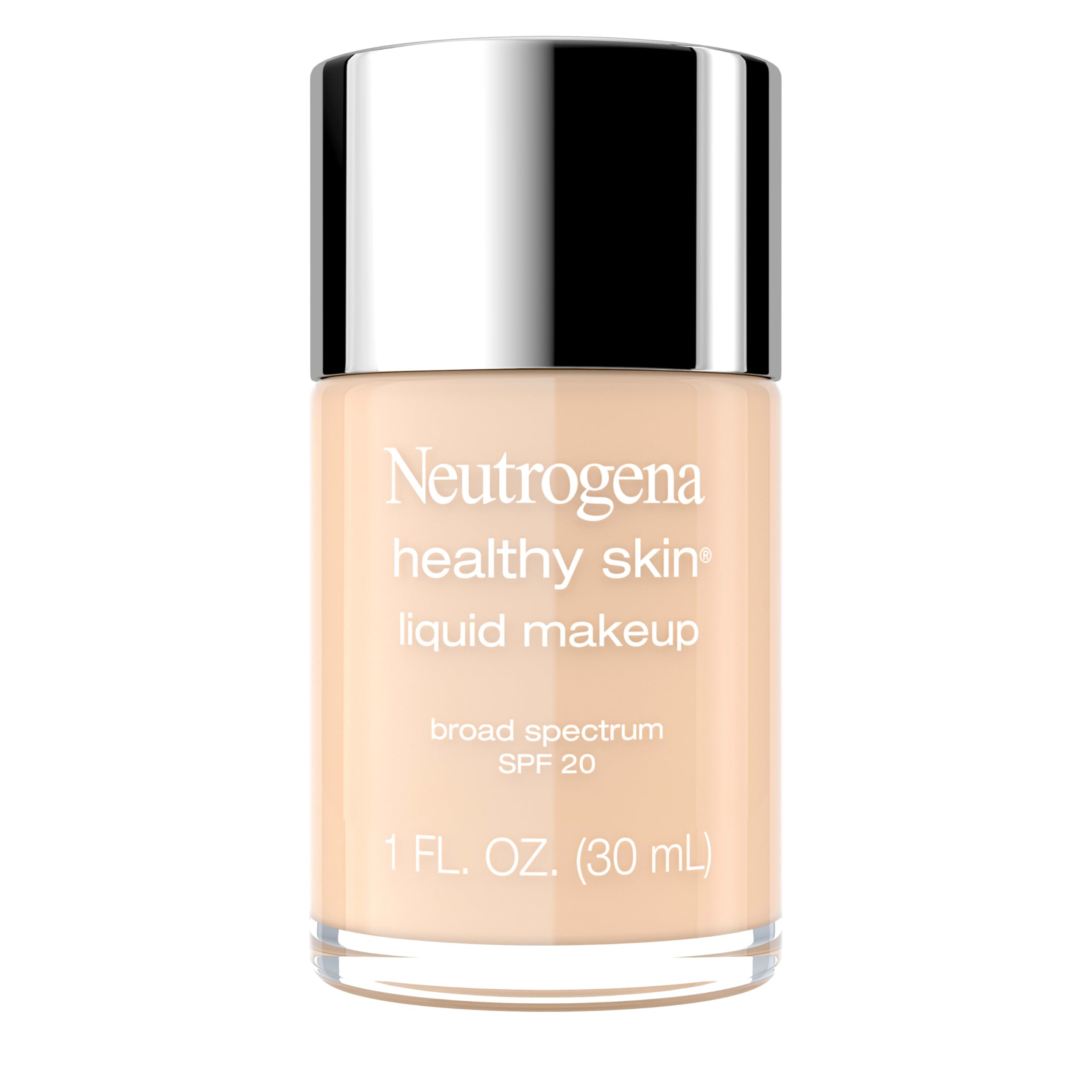 Photo 1 of Neutrogena Healthy Skin Liquid Foundation Makeup with Broad Spectrum SPF 20 Sunscreen, Lightweight, Medium Coverage Makeup with Sunscreen and Pro-Vitamin B5, Nude 40, 1 fl. oz