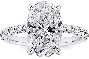 RURULUYA 1.5CT/3.5CT/5.5CT Oval Engagement Rings for Women,Oval Diamond Ring,925 Sterling Silver 18K Yellow/White Gold Plated Promise Ring