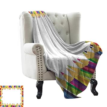 Amazon Com Littletonhome Blanket Sheets Frame Of Colorful Pencils
