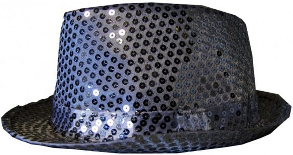 Forest Toys Chapeau Borsalino Polyester Black Sequins Burlesque Adult Fancy Dress