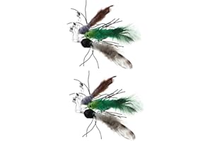 Cabilock 6pcs Interactive Cat Plumage Replacement for Cat Teaser Rod with Green, Gray, Black Bug Pattern for