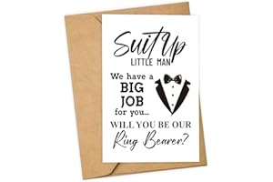 LADY&HOME Will You Be Our Ring Bearer Card,Ring Bearer Invitation Card,Ring Bearer Proposal Card (Set of 2-Waiter)