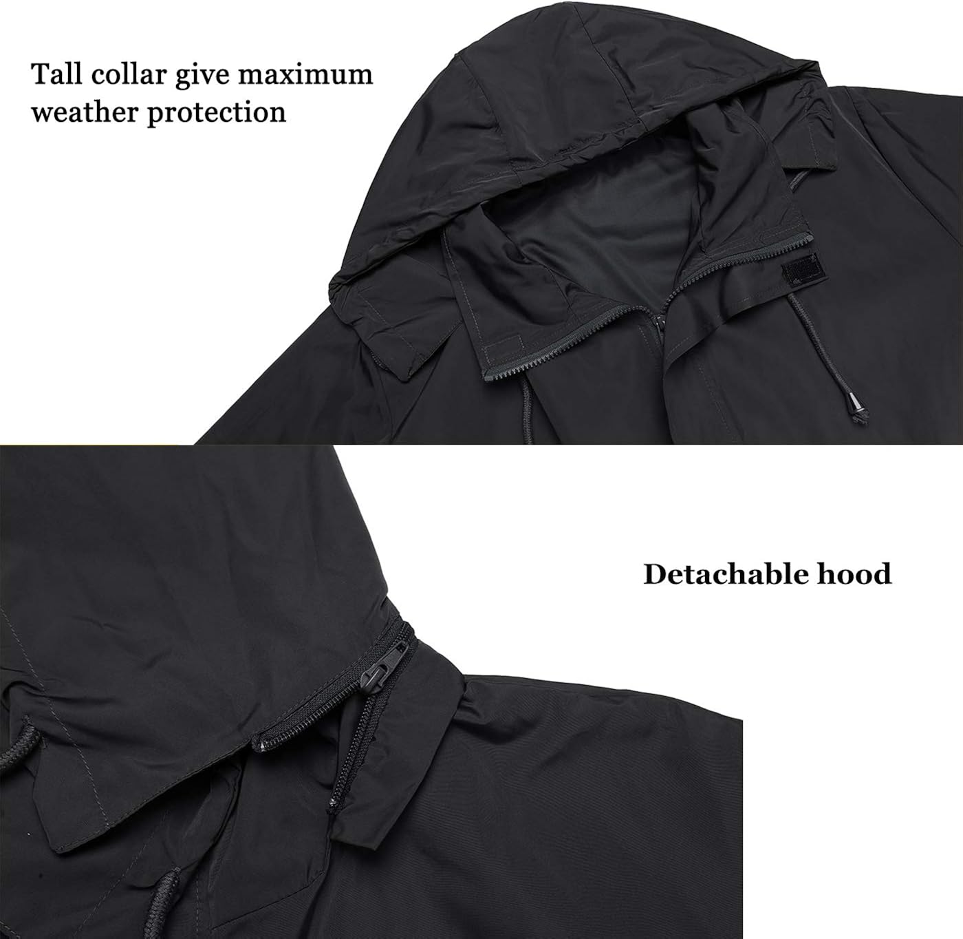 ZEGOLO Men's Raincoats Waterproof Windbreaker Lightweight Active Outdoor Full Zip Hooded Long Rain Jacket at  Men’s Clothing store