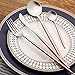 Stainless Steel Flatware Set, Morgiana 4-Piece Flatware Cutlery Set Including Fork Spoons Knife Tableware for Home,Hotel,Restaurant (Pink+Silver 1)