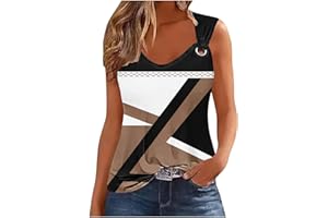 jxsoyen Tank Top for Women Trendy Color Block Sleeveless Top Flowy Pleated Tunic Tank Tops for Women Loose Fit Summer Clothes