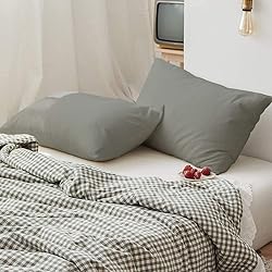 BEDSUM Microfiber Queen Pillowcases Set of 2, Soft
