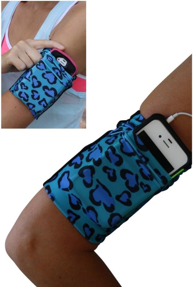 Blue Leopard Cell Phone Armband