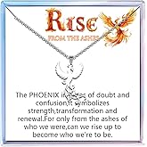 MollyQueen Phoenix Necklace Phoenix Pendant Rise from the Ashes Jewelry Gifts for Women Phoenix Jewelry for Women Inspiration Gifts