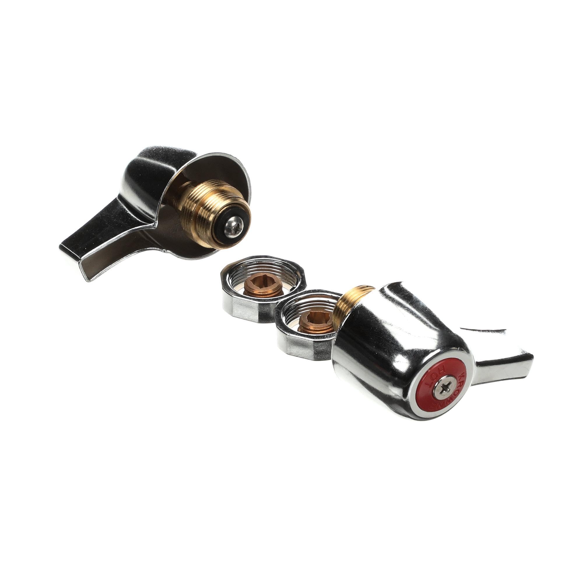 Photo 1 of Krowne Silver Series 21-325L Compression Replacement Accessory Kit with Knob-Style Handles | Compatible with 10-4, 11-4, 13-8 Deck Mount Faucets and 100-L Models | (2) Valves, (2) Seats, (2) O-Rings