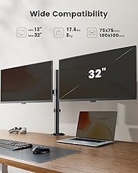ErGear Dual Monitor Stand, Heavy Duty Adjustable