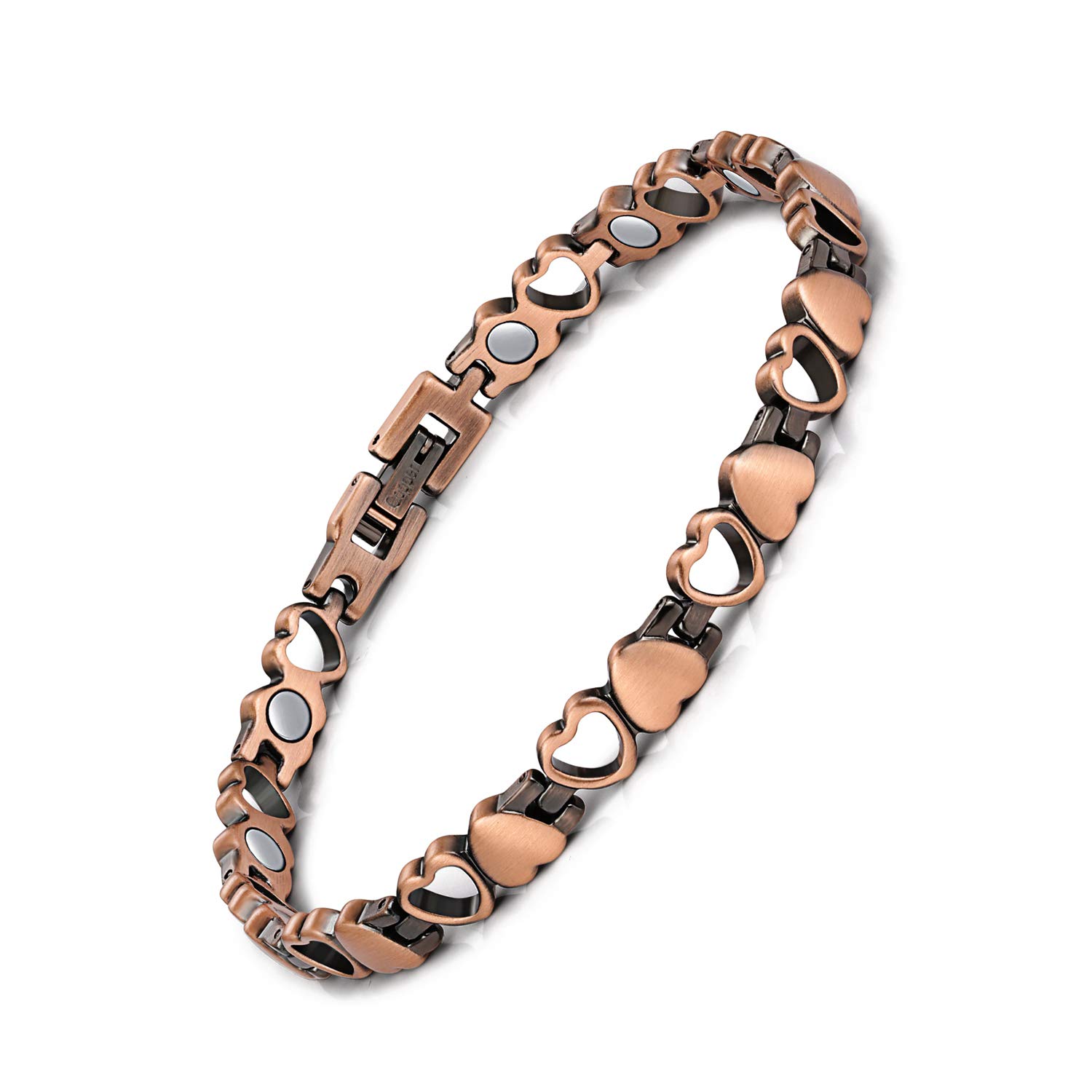 Jeracol 99.99% Solid Copper Bracelets for Women, Magnetic Bracelet with Ultra Strength Magnets,Adjustable Wristband Brazaletes with Remove Tool & Gift Box