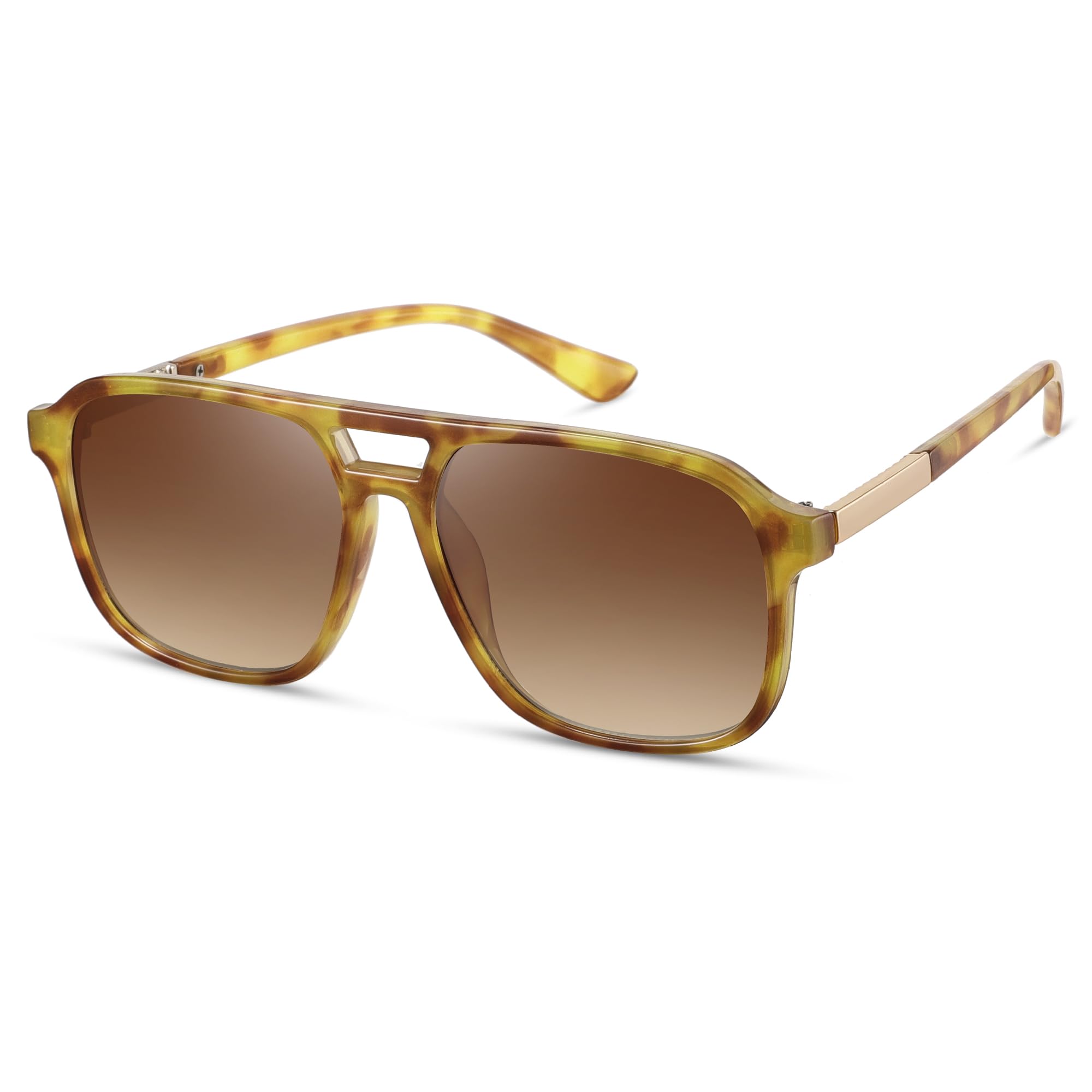 Photo 1 of Colrea Retro Aviator Sunglasses for Women Men,Trendy Rectangle Gold Aviators Sun Glasses Womens Mens UV400 Protection CL004