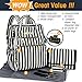 SoHo Collections, Wide opening diaper bag backpack 6 pcs set (black & white stripe)
