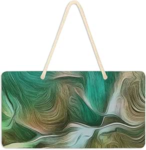 Pintura de placa de puerta en tonos vivos de letreros colgantes verdes