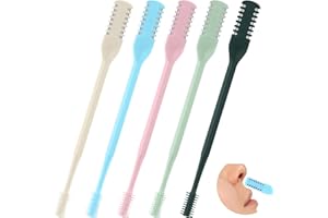 WEU 2-in-1 Nasal Hair Cutter, 360° Rotating Cleaner Double-Sided Nose Hair Cutter, Portable Manual Nose Hair Trimmer for Men and Women, Multicolor, 5 Pcs