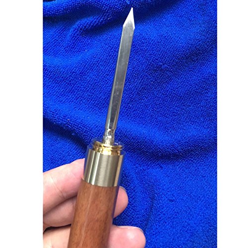 comboss 6.7" Ultra Sharp Stainless Steel Ice Pick with Safety Cover,Wood Handle (Red Sandal Wood Flat Needle) - Thumbnail 6