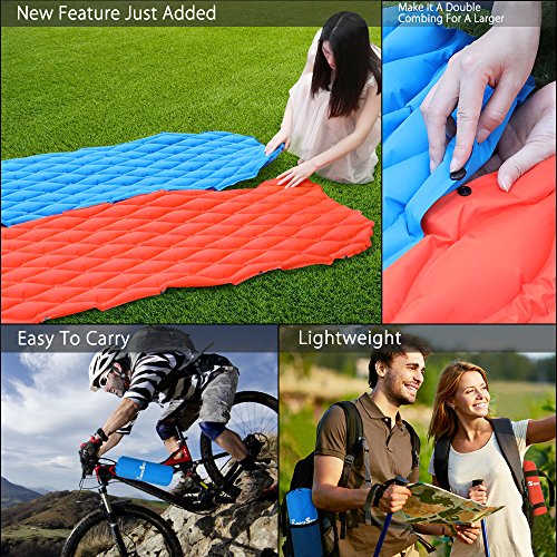 EocuSun Sleeping Pad InflatableLightweight Ultralight Compact Comfy Waterproof Air Mattress Camping Mat For Camp,Backpacking,Hiking,Scouts,Travel