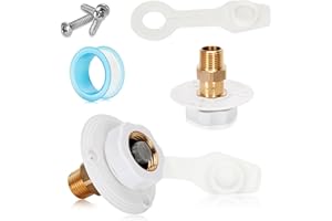MICNCE 3/4" GHT Female 1/2" NPT Male RV Water Inlet, RV Water Inlet Replacement Camper Water Hose,Lead-Free Brass RV City Water Inlet with Check Valve for RV Camper Motorhome Trailer Marine
