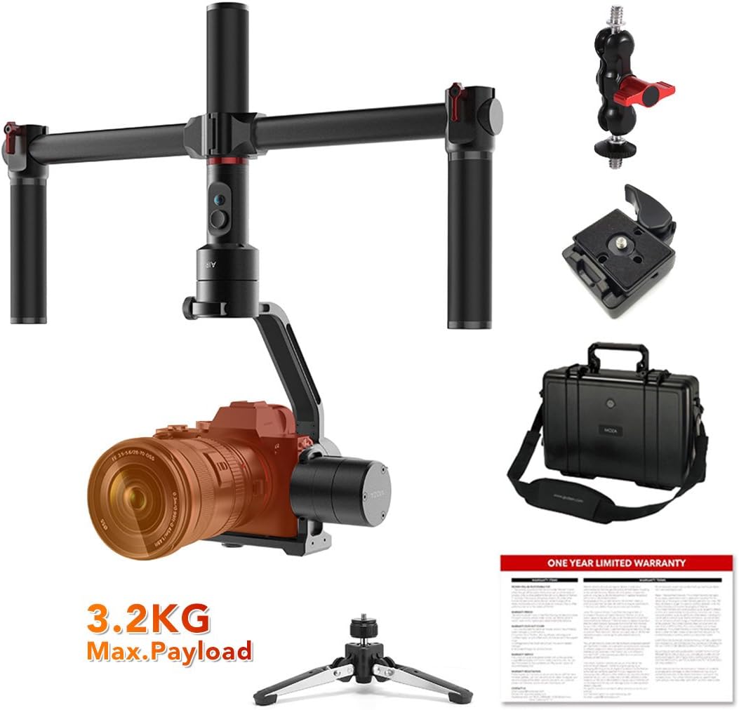 MOZA Air 3-Axis Handheld Gimbal Stabilizer for DSLR and Mirrorless Camera Between 1.1Lb-7.1 Lb, with Dual Handheld Grip, i.e. Sony A7, Panasonic GH5/ 4/3, Canon EOS 5D Mark IV