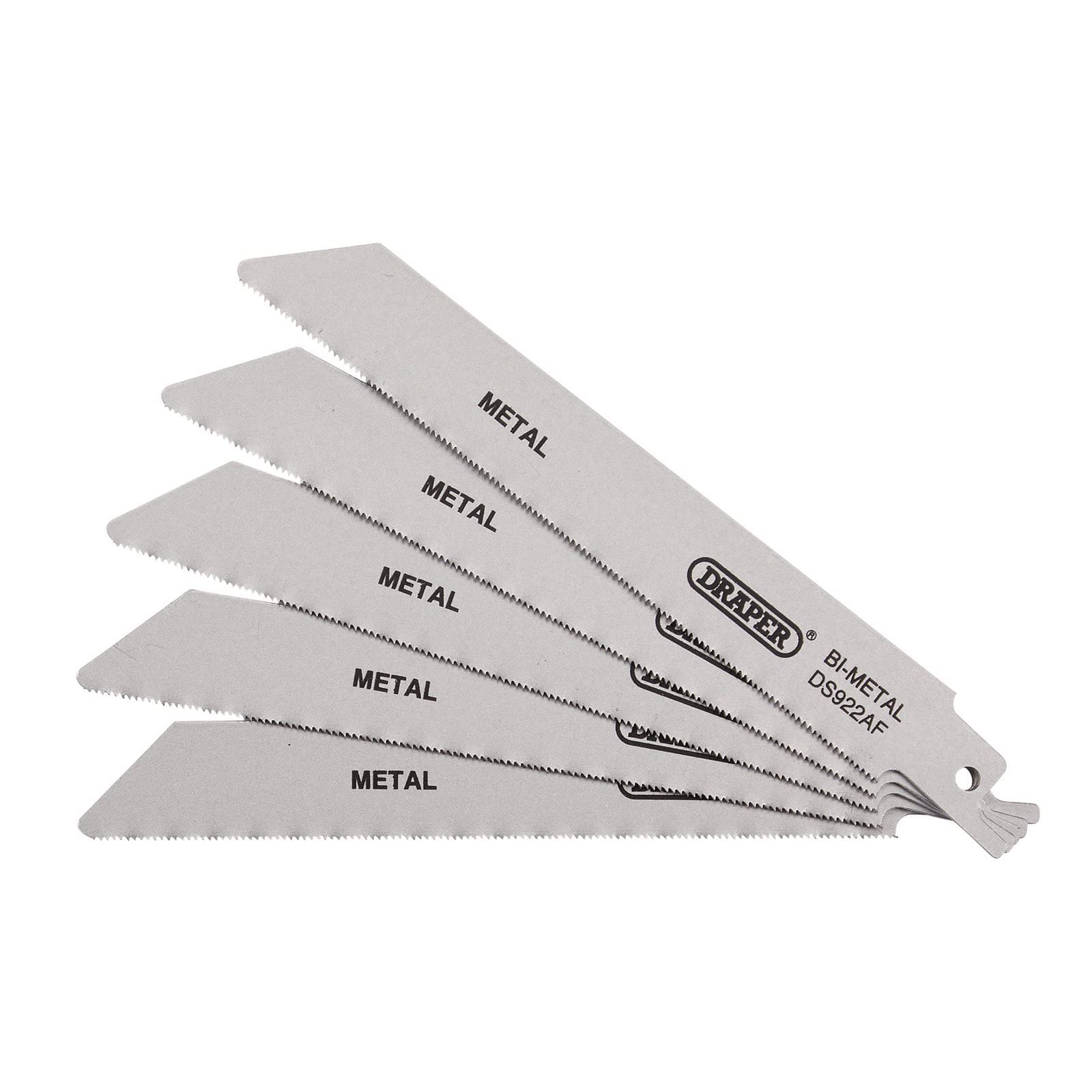 Draper 43444 Bi-metal Reciprocating Saw Blades for Metal, 150mm, 24tpi/25ppi (Pack of 5)