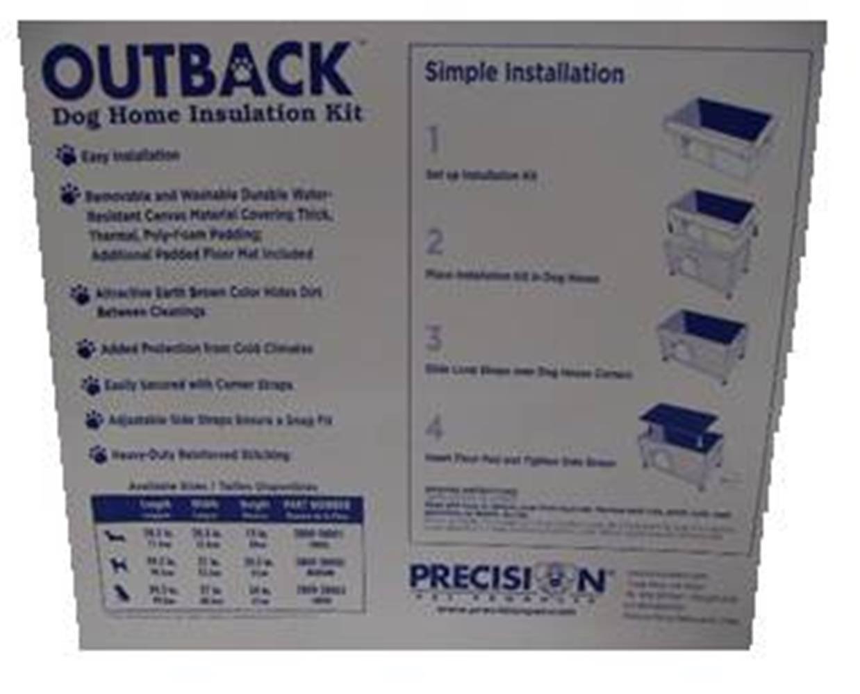 Precision Pet By Petmate Log Cabin Dog House Insulation Kit Machine Washable 3 Sizes on