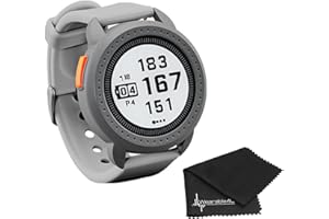Bushnell iON Edge Golf GPS Watch Gray with 38,000 Courses and auto-Course Recognition, GreenView with Wearable4U Lens Cleanin