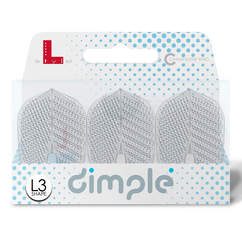 Lstyle dart flights - l3 pro dimple small standard shape: molded, plastic and lightweight set - clear