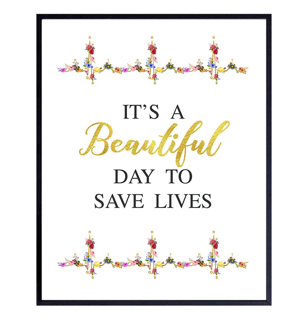 Doctor Nurse Motivational Wall Art Poster - Hospital or Medical Office Decor - Appreciation or Graduation Gift for Physician Assistant, RN, EMT, First Responder - 8x10 UNFRAMED Decoration