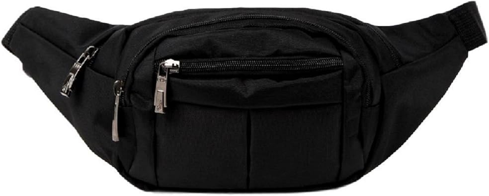 Amazon Aqshop メンズ ウエストポーチ 4ポケット ペットボトル収納可能 防水 無地 ブラック Aq Shop エーキューショップ ウエストバッグ