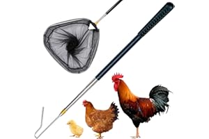 MAUKUDIR Upgraded Chicken Net and Chicken Catcher Leg Hook, Stainless Steel Retractable Long Chicken Catcher, Farm Tools for Poultry Chicken Turkeys Geese Ducks Birds Small Animals and Fish