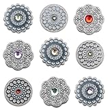 Momenta Small Metal Vintage Button with Gems