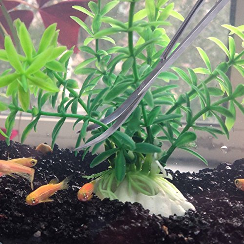 Modiok Aquarium tools, Aquatic Plants Stainless Steel Tool - 4 in 1 Aquascaping Tweezers Scissors Spatula Cleaning Tool Set for Fish Starter Kits & Aquariums Tank Plants Kit